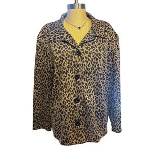 Leopard Print Button-Up Jacket.wj1129